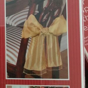 NEW Set od 2 Decorative chair wraps with beads chair sashes w satin rope ties￼